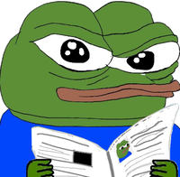 pepe reading newspapaer 