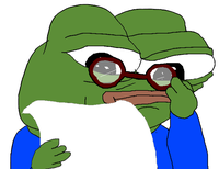 pepe reads paper holding glasses 