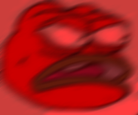 pepe red angry blurry 