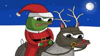 pepe riding reindeer 