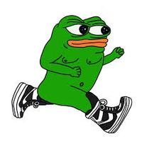 pepe running naked in high tops 