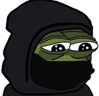 pepe sad black hoodie face mask 