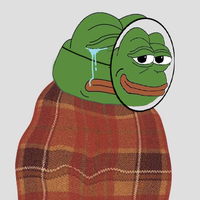 pepe sad comfy wearing confident face mask 