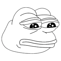 pepe sad face black white 