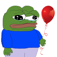 pepe sad holding balloon 