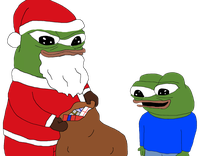 pepe santa giving pepe presents 