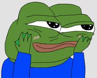 pepe smiles blushes 