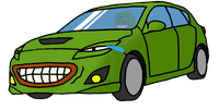 pepe smiling driving smiling pepe car 