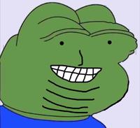 pepe smiling teeth quad chin 