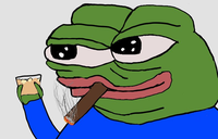 pepe smoking cigar drinking scotch 