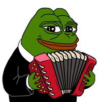 pepe smug playing red accordian 