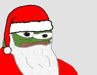 pepe stupid santa outfit 