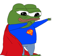 pepe superman arms out 
