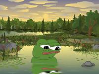 pepe swimming in lake 