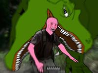 pepe t rex eats pink wojak 