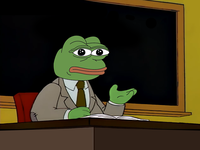 pepe teaching class blackboard 