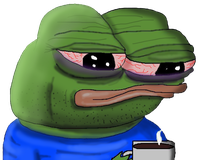 pepe tired coffee 