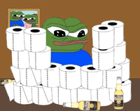 pepe toilet paper fort with corona 