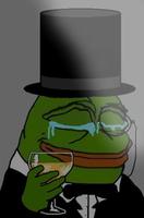 pepe tophat tuxedo crying cheers 