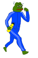 pepe tracksuit walking sweating 