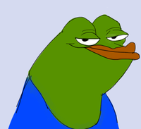 pepe type creature smug face 