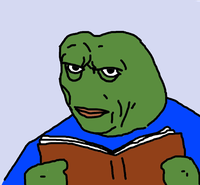 pepe upset reading book 