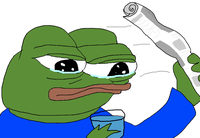 pepe water throwing paper 