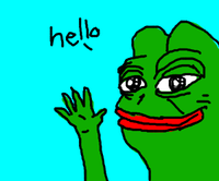 pepe waves hello 