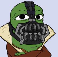 pepe wearing bane mask 