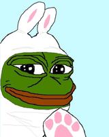pepe wearing bunny suit 