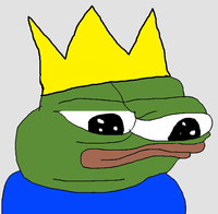 pepe wearing crown 