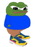 pepe wearing sneakers 