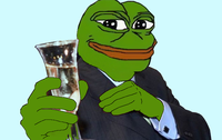 pepe wearing suit handing you champagne 
