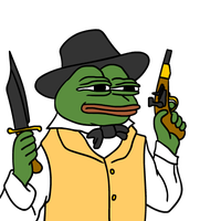 pepe with bowie knife flintlock pistol 