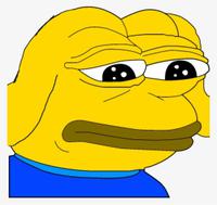 pepe yellow dog sad 