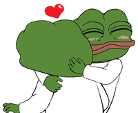 pepes hugging each other lovingly 