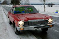 pepes in old car 