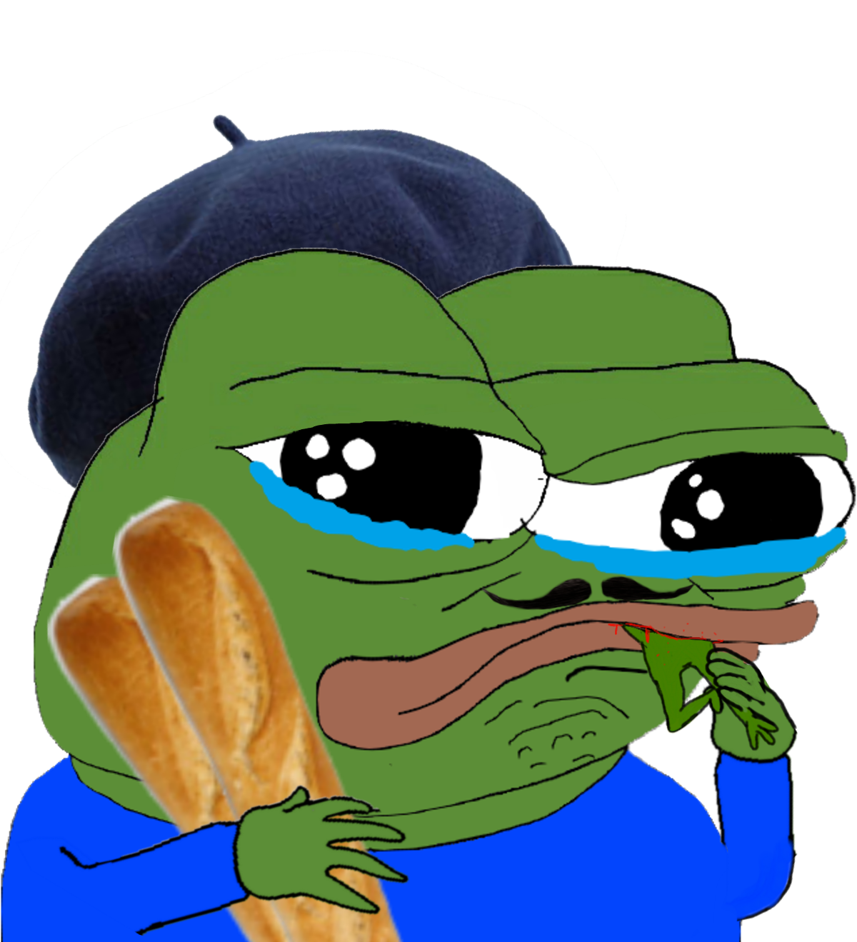 pepe french bread crying.