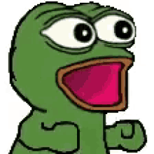 pepe open mouth excited pumping arms 