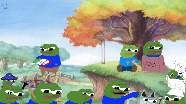 pepes in field gathering 