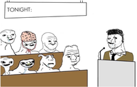 brainlet audience speaker meme template 