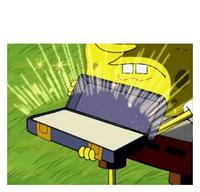 spongebob opening box meme template 