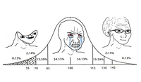 wojak IQ normal distribution 2 meme template 