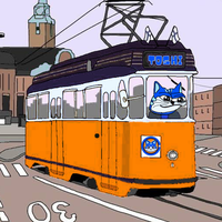 toshi cat driving tram 
