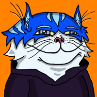 toshi cat smug wearing hoodie 