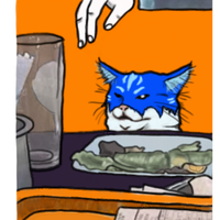 toshi cat table meme 
