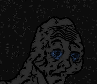 dark wojak wrinkled blue eyes 