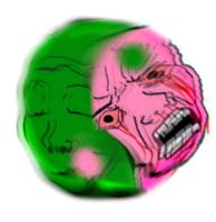 green pink wojak ying yang 