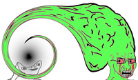 green wojak sucked into brainlet black hole 