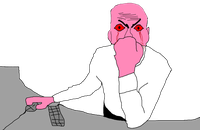 pink wojak computer desk 